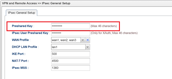 a screenshot of Linux IPsec General Setup